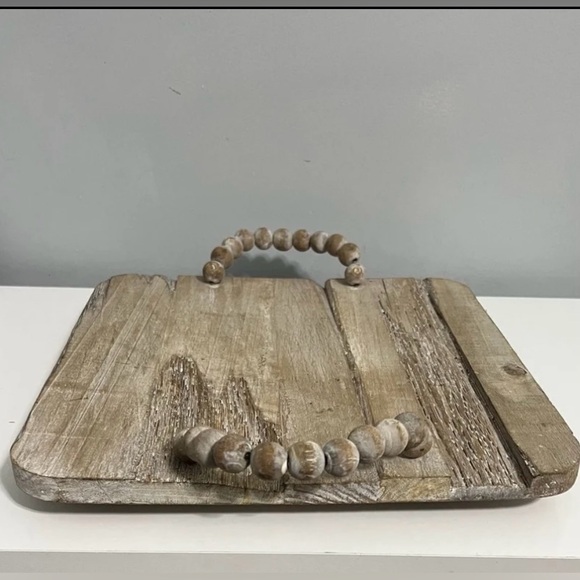 Wood Tray ONLY, With Beaded Handles - Picture 8 of 11